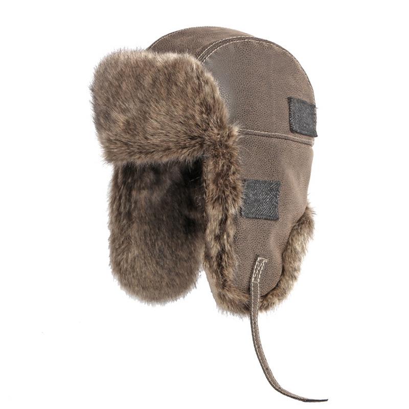 Northeast Hat Herren Herbst und Winter Ohrenschutz Warme Lei Feng Mütze Kunstleder Outdoor Anti-Cycling Mütze Weibliche Pilotenmütze