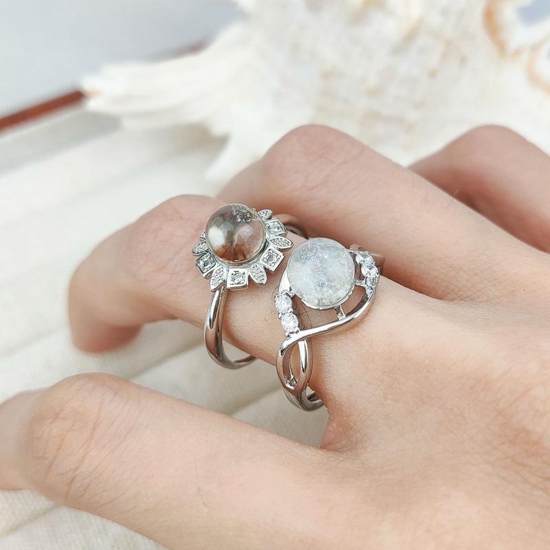 Adjustable Natural Crystal Tiger Eye Ring in Coffee Color