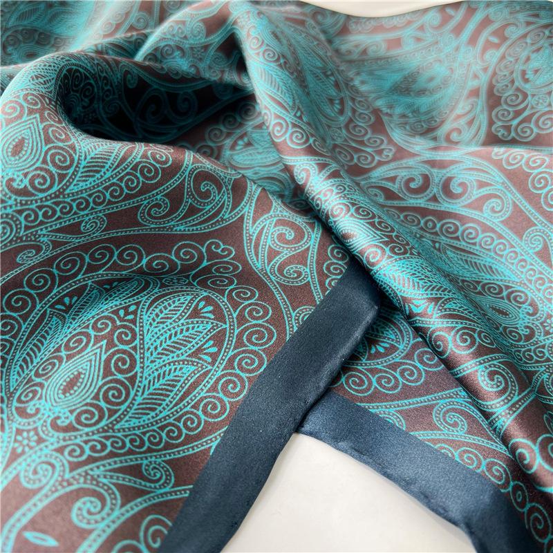 110*110 cm Quadratischer Seidenschal Damenmode Bedruckter kleiner Halsschal Büro Damen Haargürtel Folar Taschentuch Damen Taschentuch Schal Schal