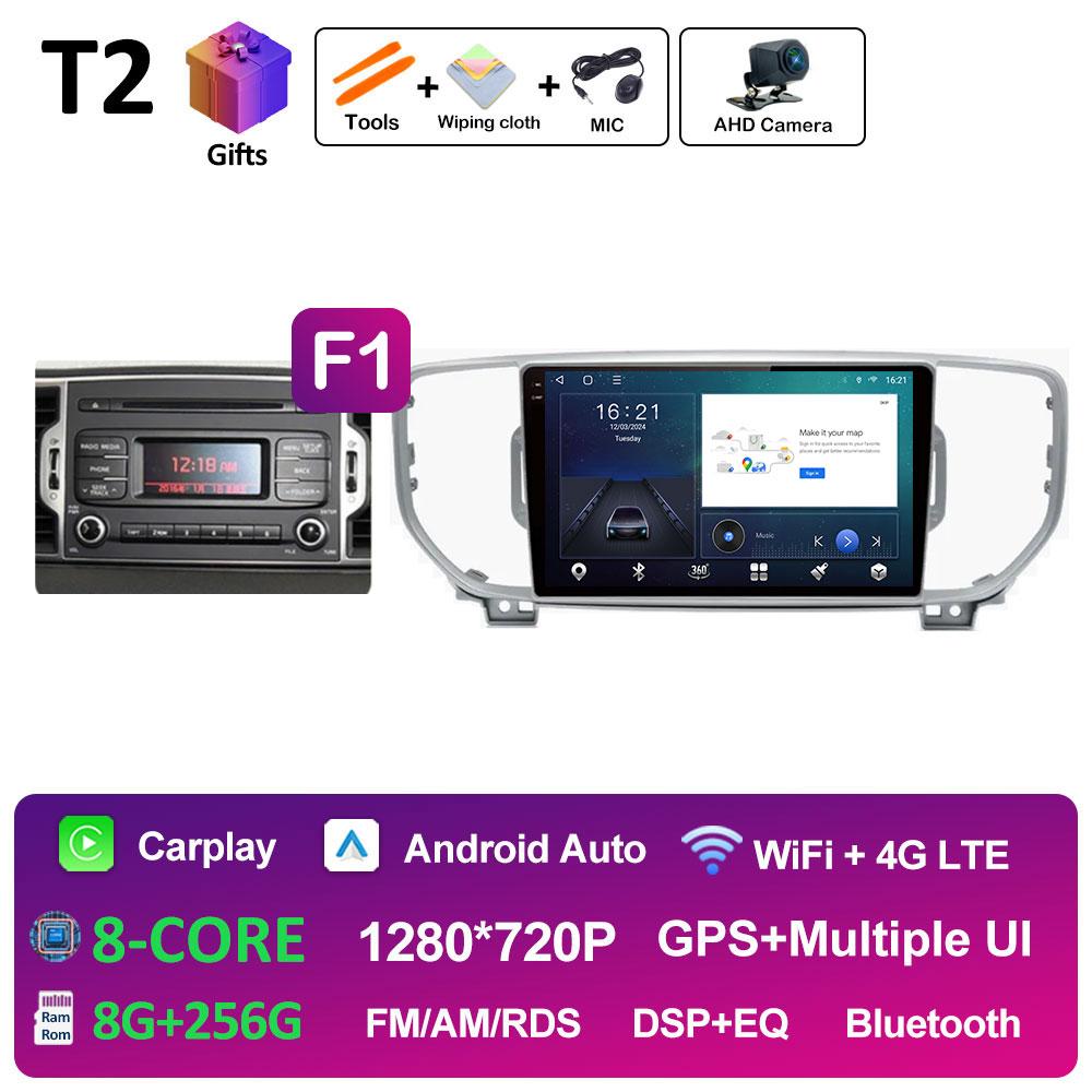 Bluetooth Android 14For KIA Sportage 4 QL 2016 2017 2018 Navigation GPS Car Radio Video Player Wireless Carplay WIFI Accessories