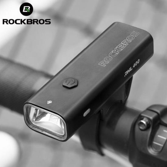 ROCKBROS Bike Headlight 400LM Rainproof USB Rechargeable Cycling Front Light