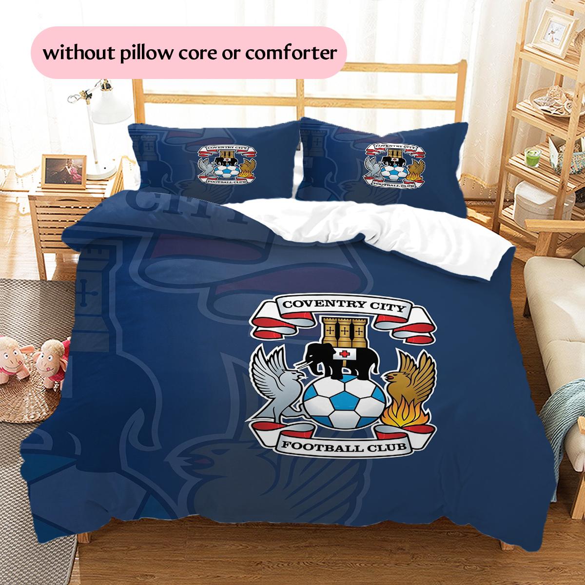 

Coventry City FC Pattern Bedding Home Decoration Birthday & Festival Gift (1 * duvet cover + 2 * pillowcase, without core) 135x200cm