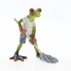 Cute Cartoon Frog Statue Mopping The Floor Frog Figurines Tabletop Ornament Personalized Home Office Animal Model Decoration
