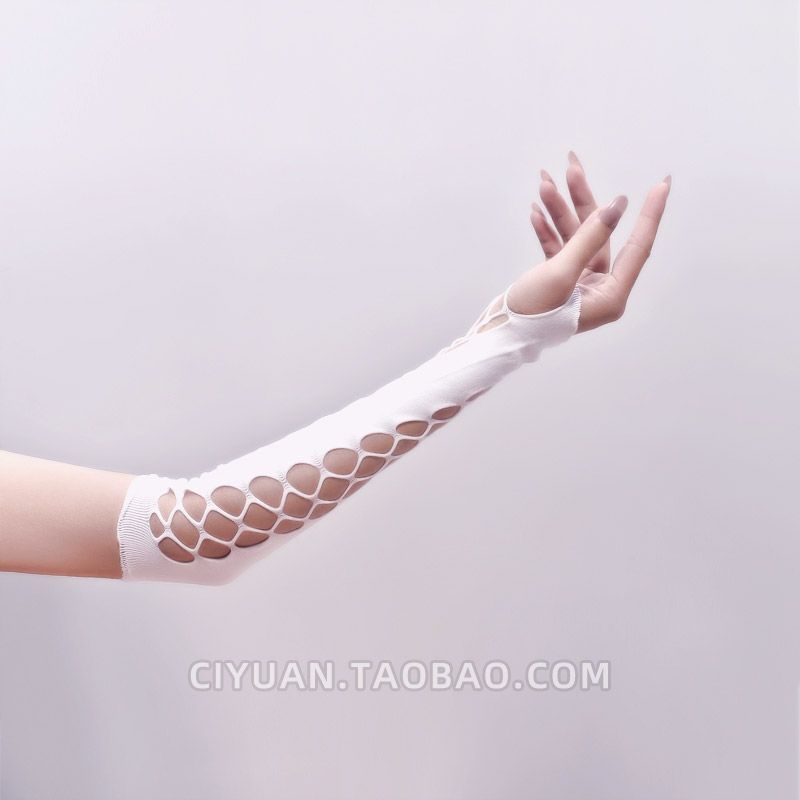 

Yk2 Gothic Steam Fishnet Sub-Culture Millennium Gloves White (S0189 Hands)