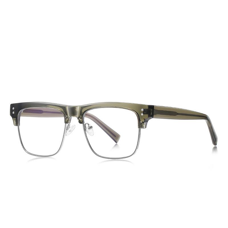 

TR90 Stylish Anti-blue Light Presbyopia Eyeglasses Men Half Frame Transparent Oversized Square Eyeglasses Business Reading Eyeglasses 0