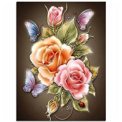 Blumen Schmetterling Rose Harz voller Diy Diamant Malerei Diamant Mosaik Perlenstickerei