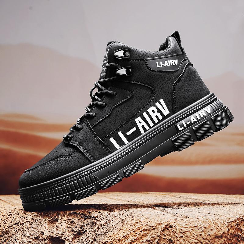 2024 Men Autumn New Fashion Casual Wear-resistant  Boots High-top Tooling  Shoes Tide Boots British Canvas Shoes  Boots