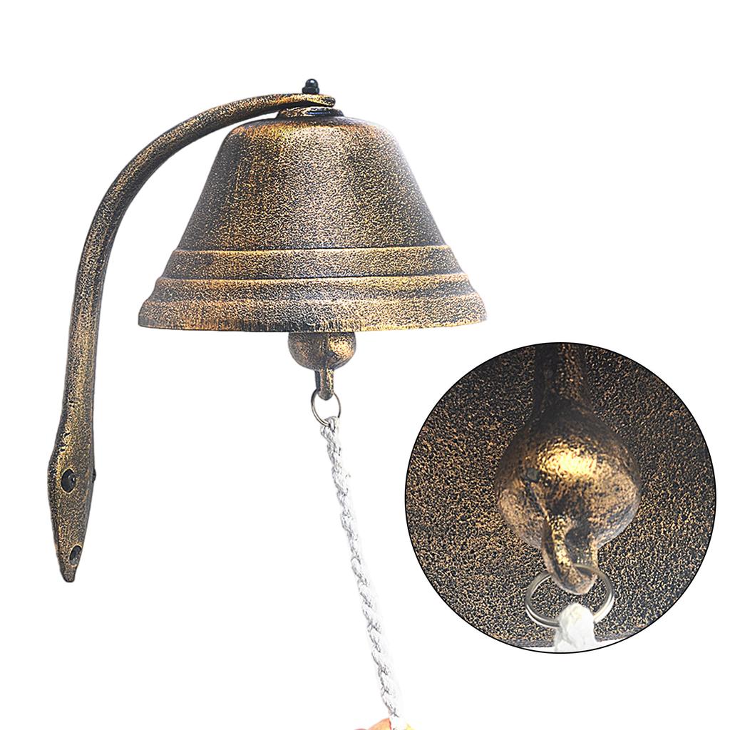 Vintage Metall Gartentor Dekorativer Hängender Essglocken Antike Türklingel mit Seil für Veranda Hof Innen und Außen
