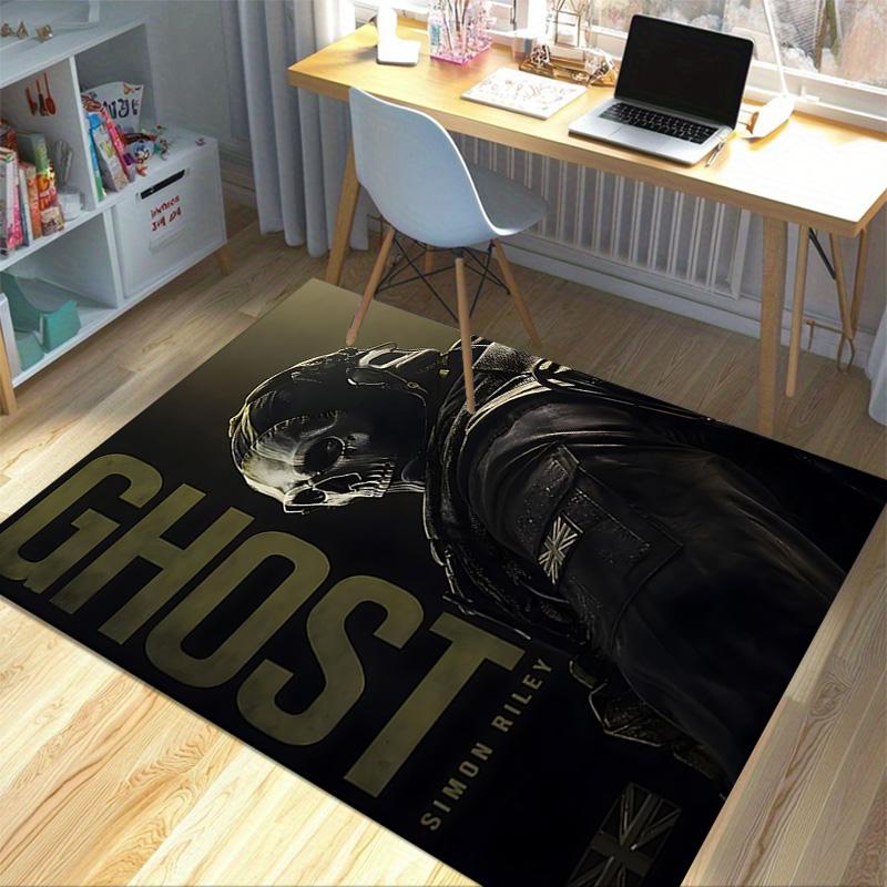 Simon Riley Ghost Skull Mask Carpet For Playroom Bedroom Living Room Sofa Home Decor Kids Game Area Rug Nonslip Floor Mat