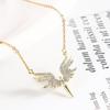 Angel Wings Crystal Rhinestones Zinc Zinc Alloy Korean Neck Jewelry Woman Necklaces Clavicle Chain Choker