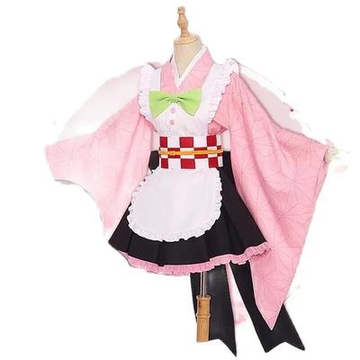 Anime Demon Slayer Tsuyuri Kanao Kanroji Mitsuri Kochou Shinobu przebranie na karnawał seksowny strój pokojówki kobieta dziecko Halloween