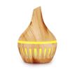 300ml Wood Grain Flat Mouth Humidifier with Touch Night Light - USB Mini Aromatherapy and Desktop Companion