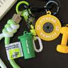 Colorful Fitness Series Pendant with D-shaped Buckle Simulation Dumbbells Keyring  Friends