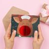 Cute Santa Claus Greeting Card 3D Pop Up Cards Xmas Party Gift Card creative three-dimensional New Year Party Decorations