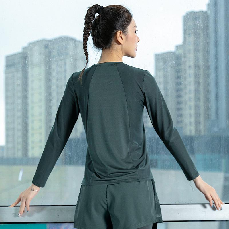 Women's Quick-Dry Long Sleeve Yoga Top - Fashionable, High-End Fit for Running & Fitness