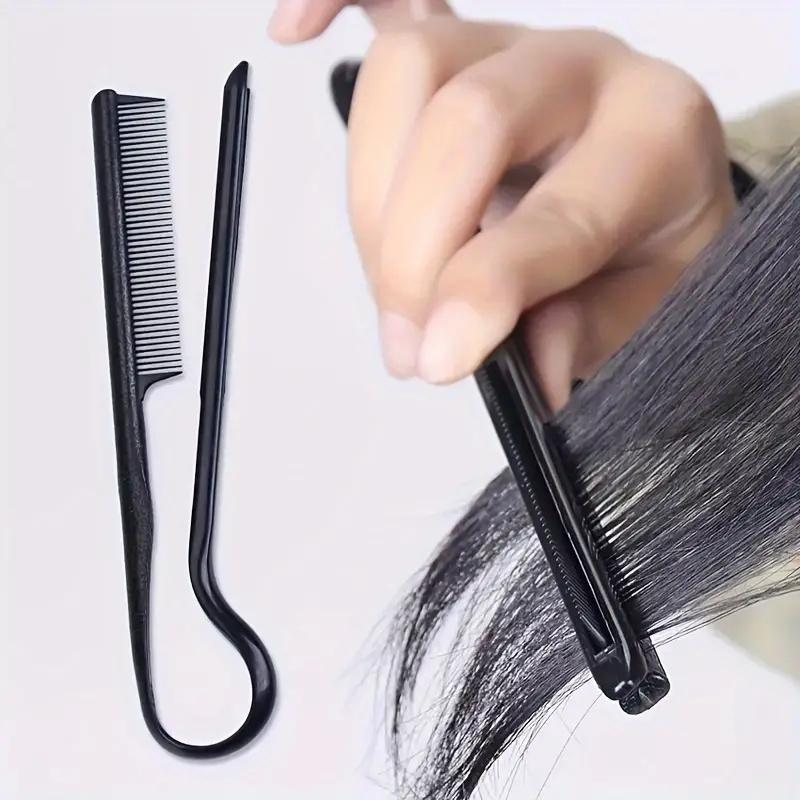 Hairdressing V-Comb Messy Hair Finishing Straightening Splint Comb - Hair Styling Tool Clip Special for Hair Wigs
