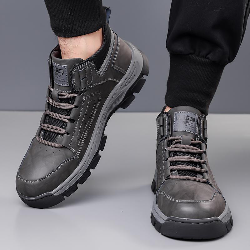 Fashion New Men's Winter Thermal Boots Fur Lined Ankle High Top Boots Warm Anti Slip Outdoor Snow Shoes for Men Classic Lace Up Boots