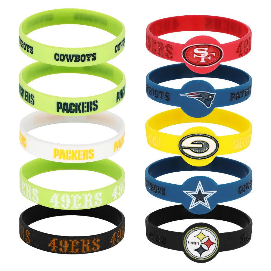 Irregular Shape Silicone Wristband with Color Print and Embossed Pattern