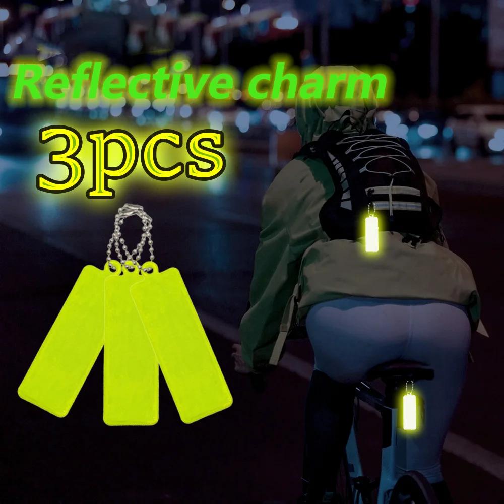 Xiaomi 3/10PCS Reflective Rectangular Strip Reflective Pendant Nighttime Outdoor Key Chain Bike Hanging Decorations