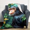 1pc Chimpanzee, Jungle Blanket Lightweight Flannel Blanket Throw Blanket For Sofa, Bed, Travel, Camping, Livingroom, Office yy251015147