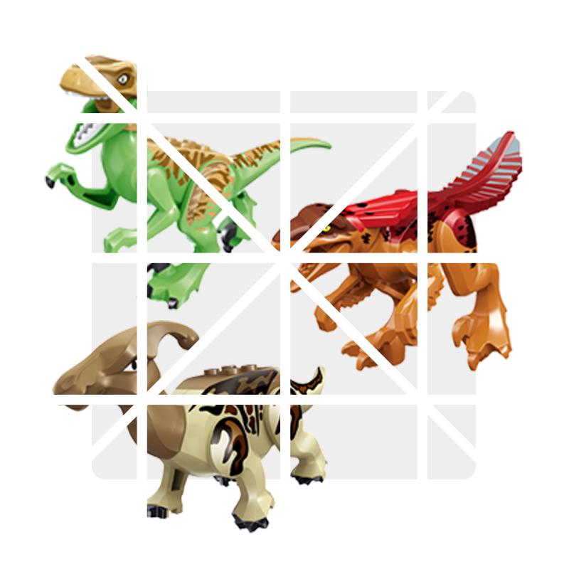 Velociraptor Triceratops Jurassic Dinosaurier Welt Indominus T-Rex Modell Zusammenbauen Pädagogische Bausteine Spielzeug für Kinder Geschenke
