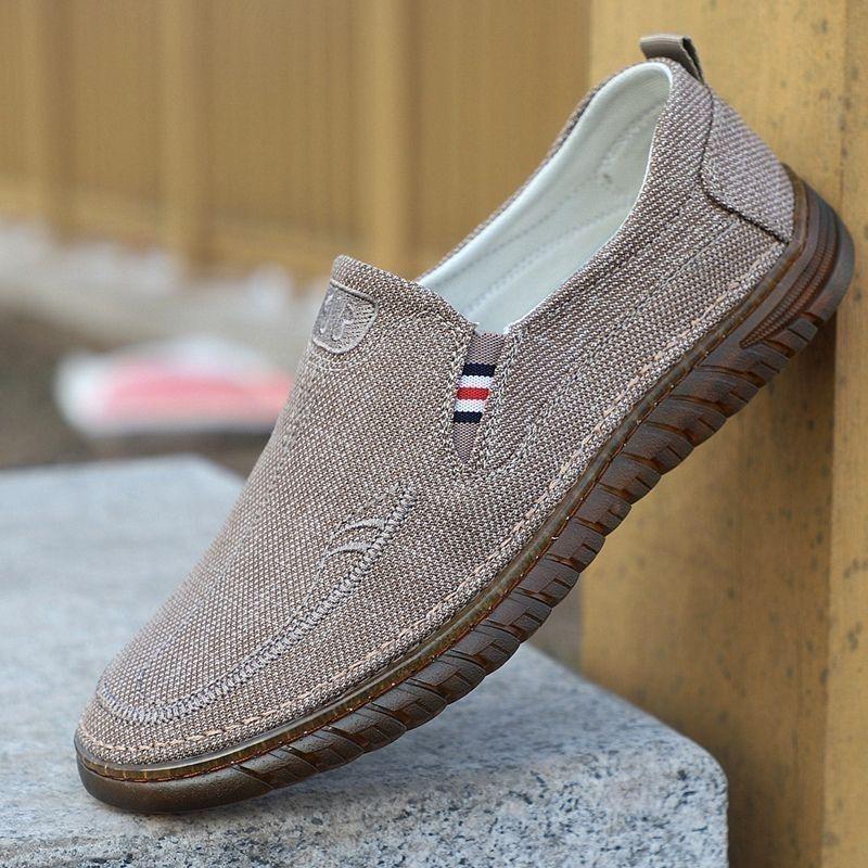 Douyin Men's Casual Linen Canvas Shoes - Soft Sole, Breathable Old Beijing Cloth Style
