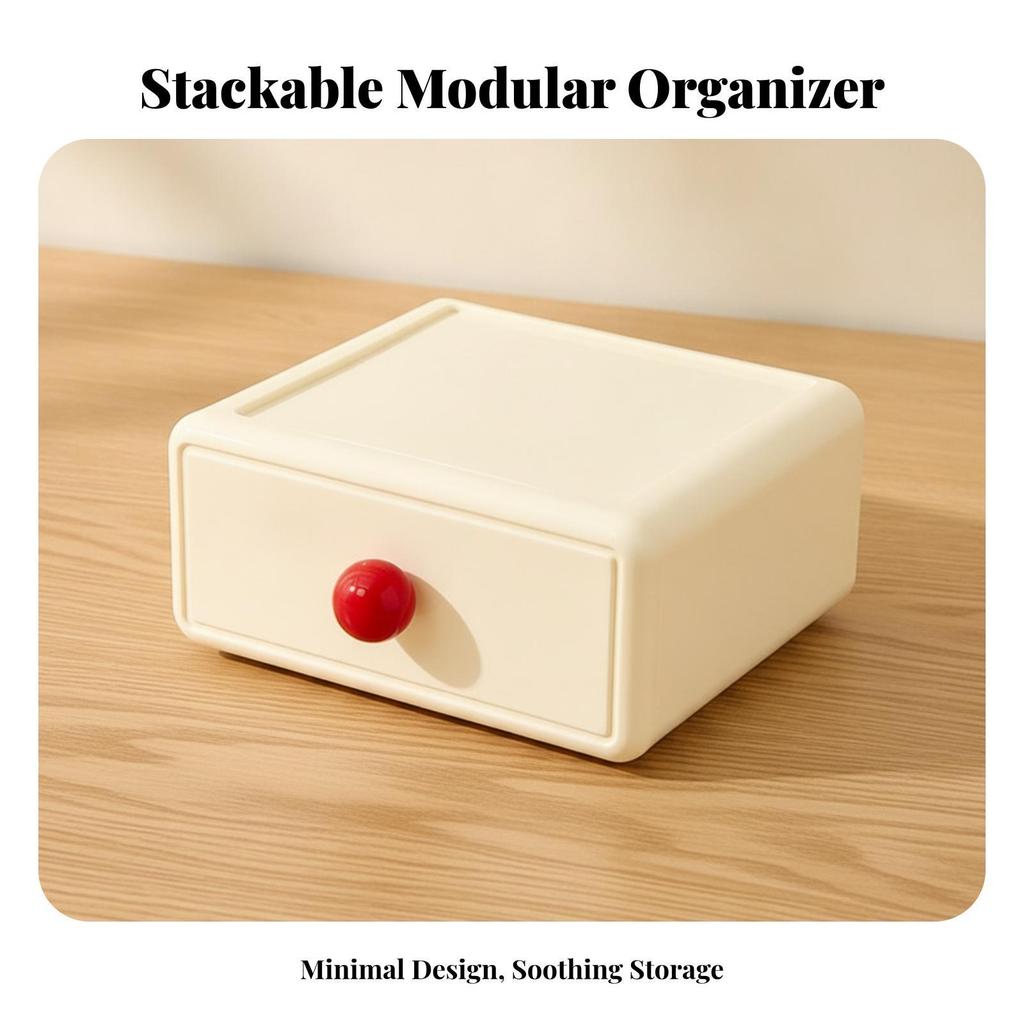 Desktop Storage Box with Drawer Sturdy Desk Organizer Drawers for Vanity
