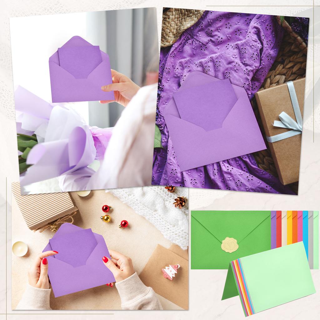 20Sets 4x6 Blank Cards and Envelopes V Flap A6 Envelopes with Cardstock & Gold Stickers for Greeting Cards Wedding Invitations