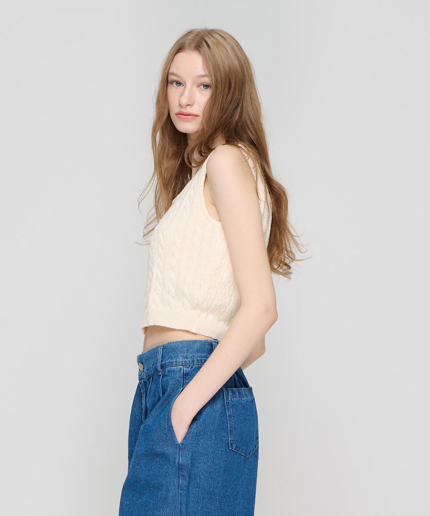 CARGOBROS FOR WOMAN Cable Bustier Knit (Ivory)