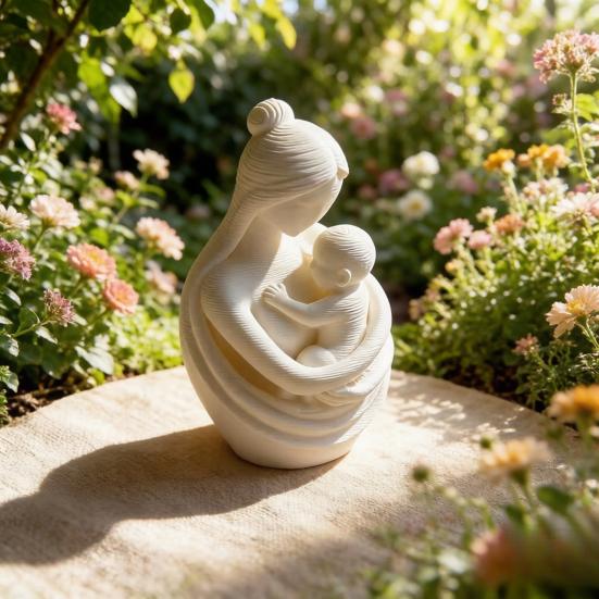 Mother Holding Baby Sculpture 3D Printed Mother And Child Figurine for Nursery Room Table Decor Mother's Day Gifts for New Mom