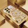 Textured White Flora Electroplated Golden Phone Case For Samsung A22 A32 A42 A52 A72 A23 A33 A53 A73 A34 A35 A71 A36 Glass Cover