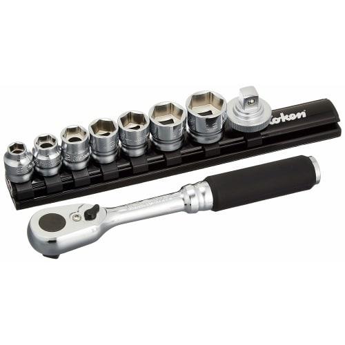 Yamashita Industrial Research Institute (Ko-ken) Socket Wrench Entry Set Z-EAL 3285ZE 9-Piece Set, 9.5mm Drive, 9-Piece Set