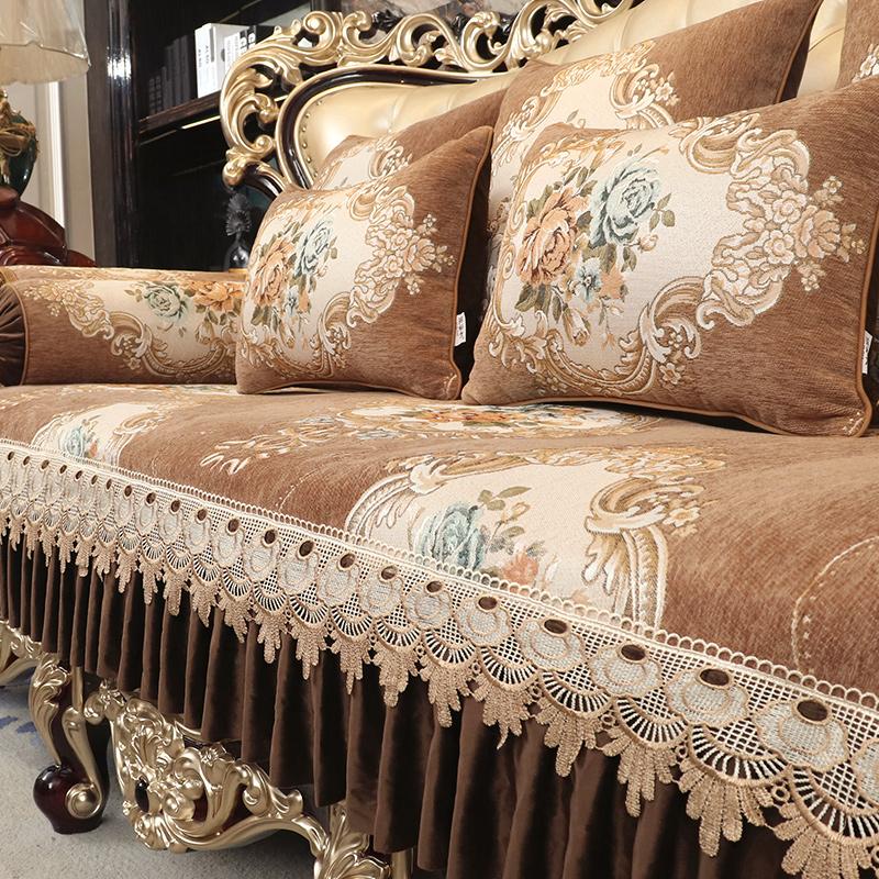 Non-Slip Sofa Covers for Living Room Luxury European Sofa Cushion Four Seasons Universal Jacquard Sofa Towel Decor Couch Cover