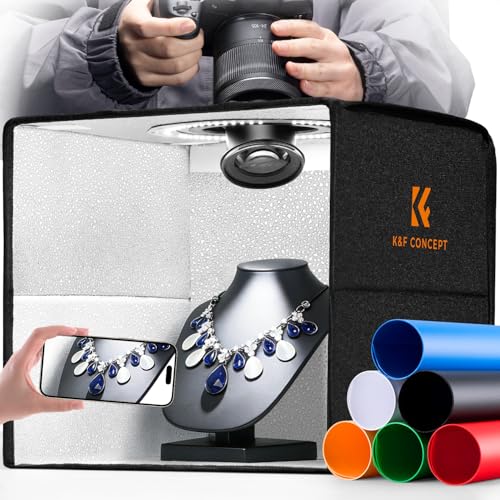 

K&F CONCEPT 30см Міні Студійний Фотобокс для Домашньої Фотографії, Складаний LED Освітлення, Регульована Яскравість та Колірна Температура, Портативний для Фотографів