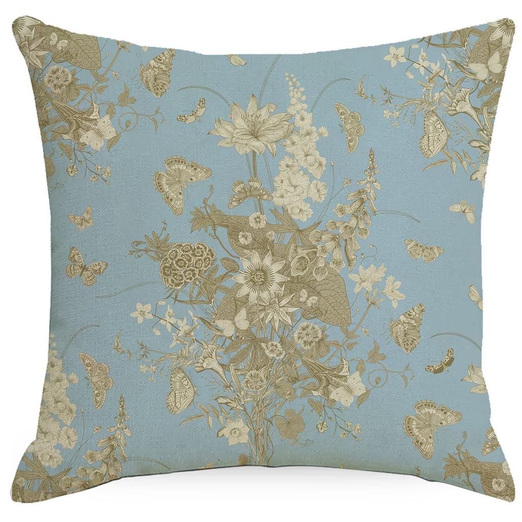 Kissenbezug mit geometrischem Blumen- und Pflanzenmuster im chinesischen Stil, Wohnzimmer, Sofa, Kissenbezug im neuen chinesischen Stil