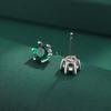 Klassischer grüner Zirkon S925 Silberohrring für Damen Kreativer glänzender Zirkon Sterling Silber Schmuck Ohrringe Hochzeit Brautschmuck Partyschmuck