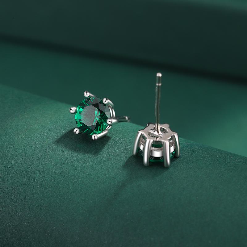 Boucles d'oreilles classiques en argent S925 avec zircon vert pour femmes, bijoux créatifs en argent sterling brillant avec zircon, bijoux de mariage, bijoux de fête