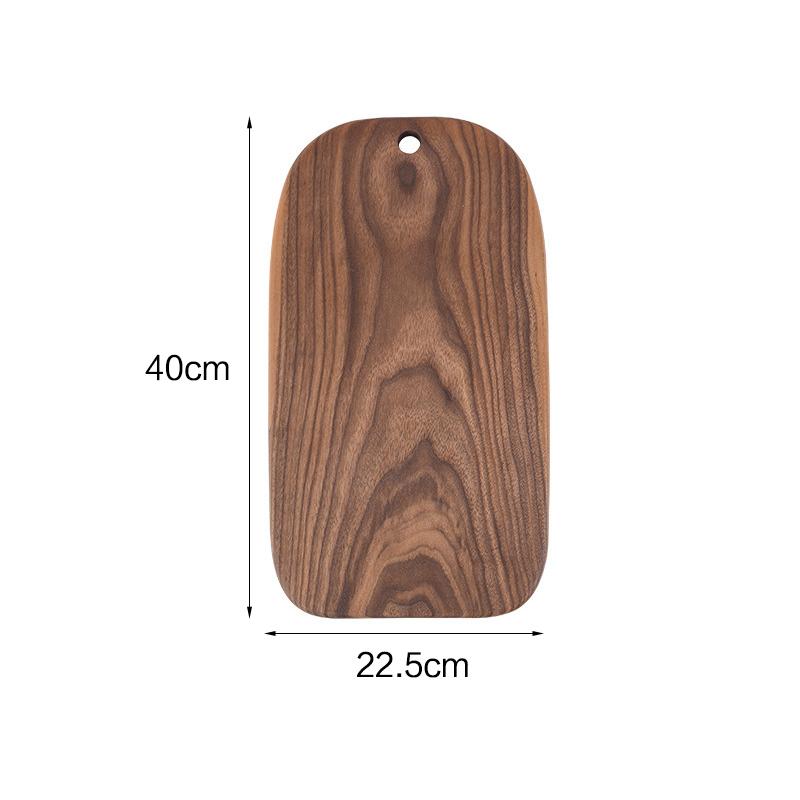 1pc Oval Wood Cutting Board, Solid Wood Black Walnut Wooden Chopping Boards for Bread, Vegetables & Fruits, Dinner Cheese Board with Hole,4 Size