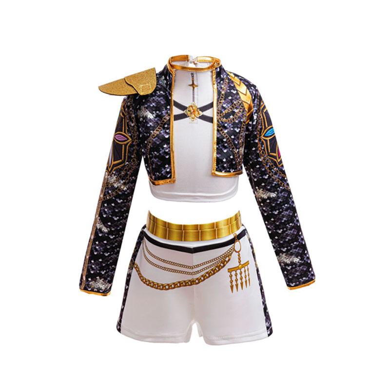 Girls Korean Star Costume 3PCS Set Jacket Shirt Shorts Dance Singer Performance Clothes for Halloween Birthday Party Role Play