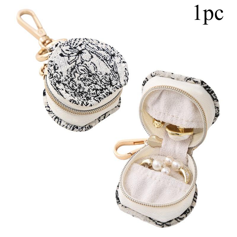 1pc Mini Jewelry Organizer Display Travel Jewelry Case Boxes Earrings Necklace Ring Portable Handbag Jewelry Box Leather Storage
