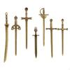 7 Pieces Alloy Swords Knife Charms, Mini Antique Sword Pendants, Charms for Necklace, Jewelry