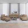 Vidaxl 4-Cz. Living Room Set with Cushions, Cappuccino, Eco-Leather