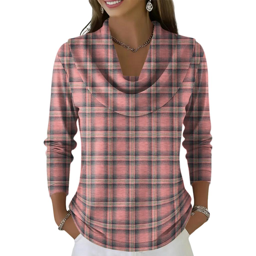 Dámský ležérní a módní svetr s dlouhým rukávem a potiskem, kulatým výstřihem