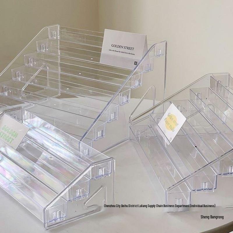Transparent Acrylic Desktop Display Rack for Badges and Storage