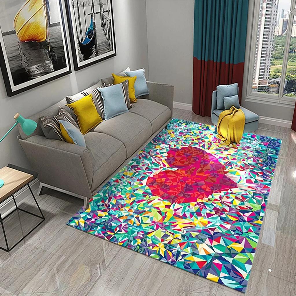 Colorful Surreal Abstract Psychedelic Art Carpet Non-Slip Comfort Floor Carpet Home Decor Mat Living Room Bedroom