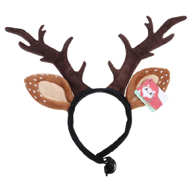 Dog Elk Reindeer Antler Headband Christmas Costume Deer Ears Headwear Accessory L