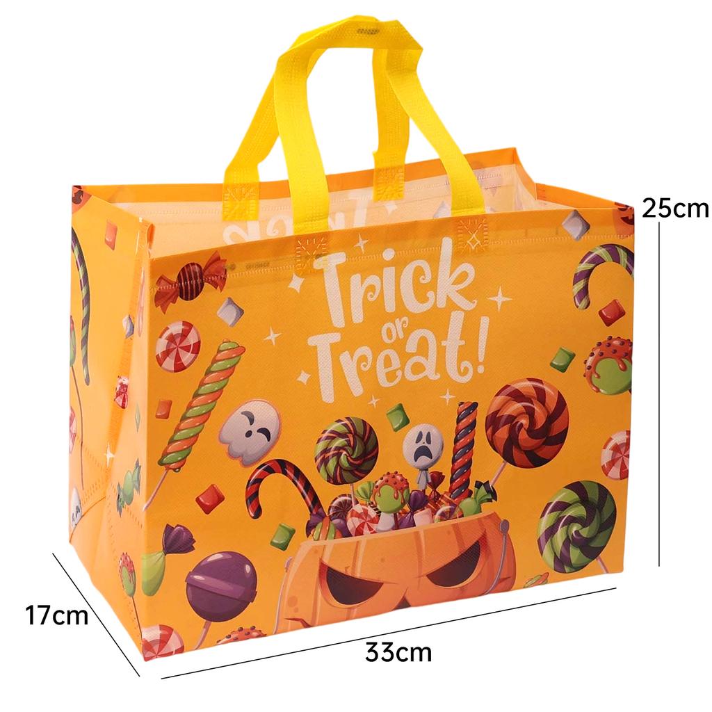 Halloween Gift Bags Nonwoven Reusable Tote for Trick or Treat Candy Spooky Party Large Capacity Spooky Holiday Storage Handbag
