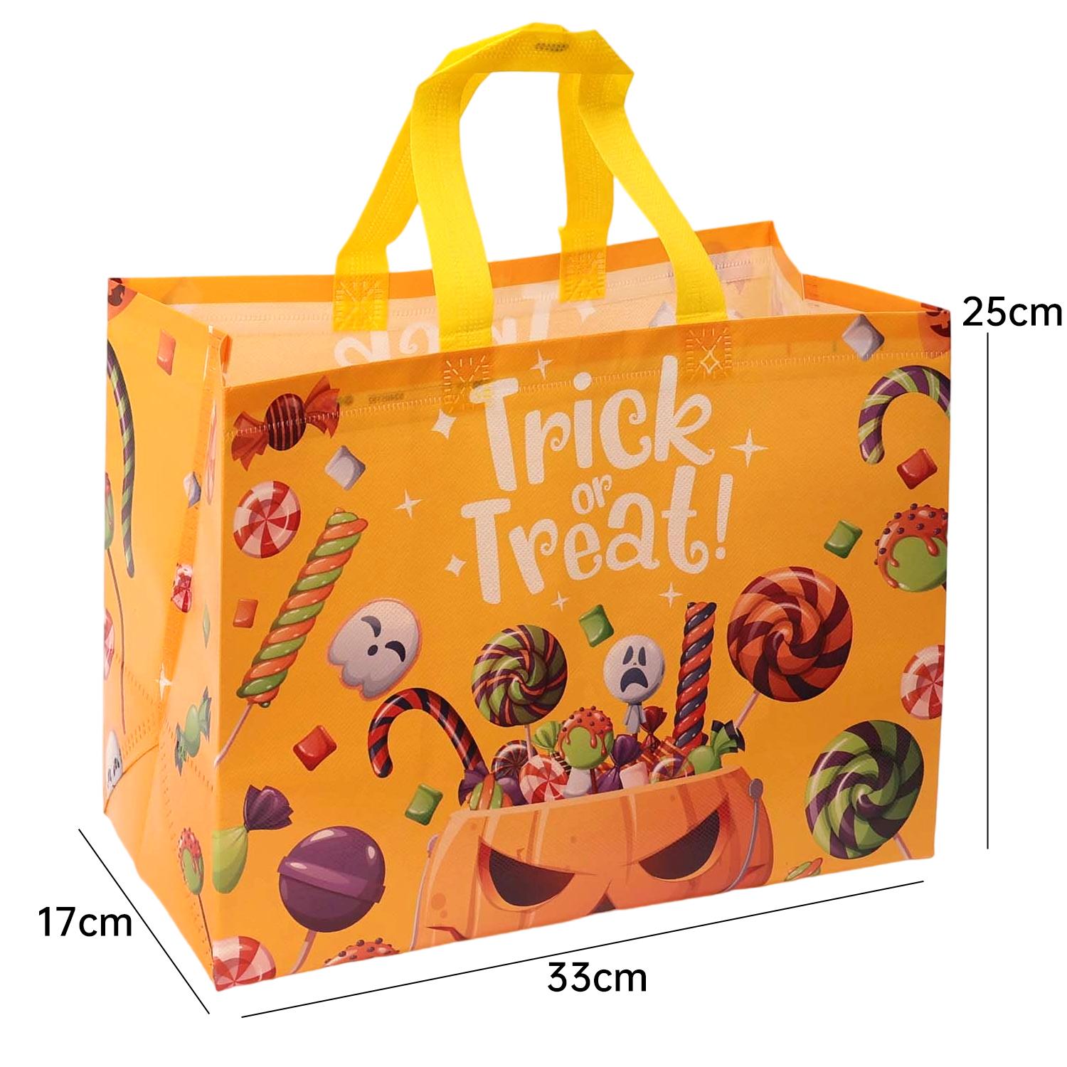 

Halloween Gift Bags Nonwoven Reusable Tote for Trick or Treat Candy Spooky Party Large Capacity Spooky Holiday Storage Handbag