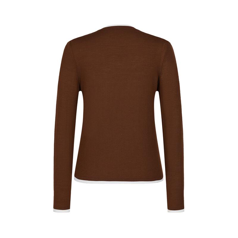 JUZUI Women's 100% Wool Faux Two-Piece Knit Sweater