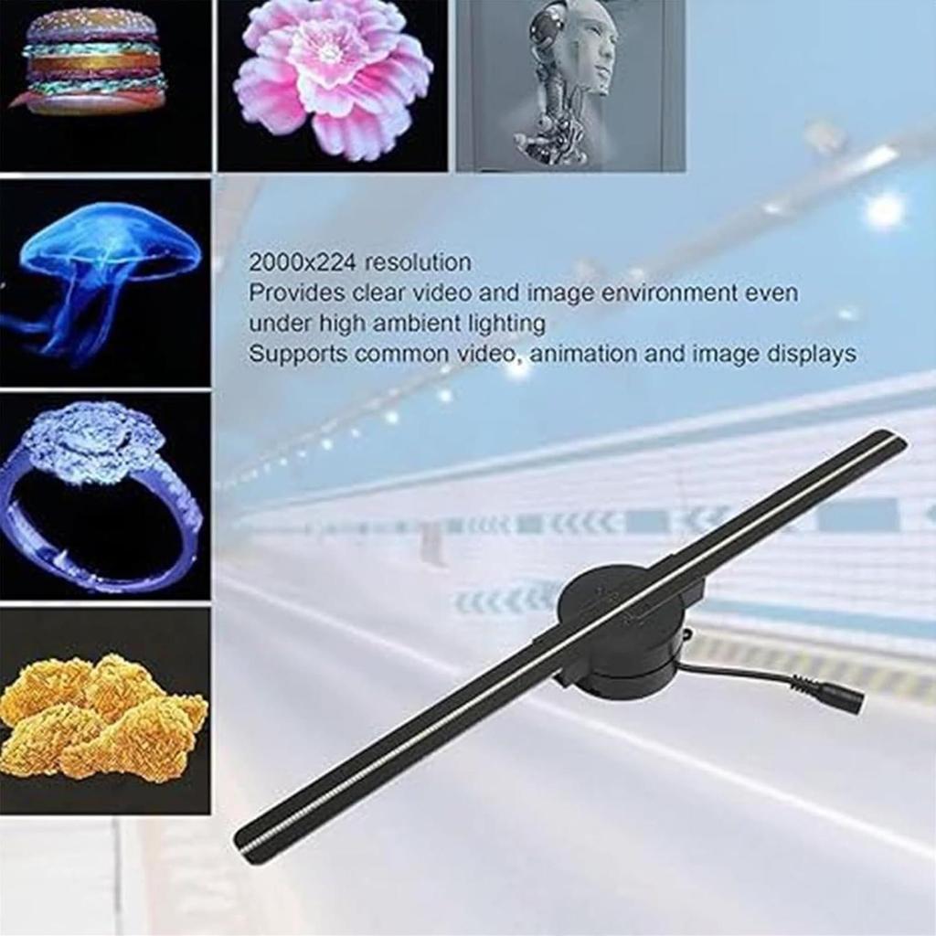 Hologram Fan 16.5-Inch Plug In Video Projector LED Hologram Fan 3D with WIFI and App Control for Nightclub Trade Show Museum